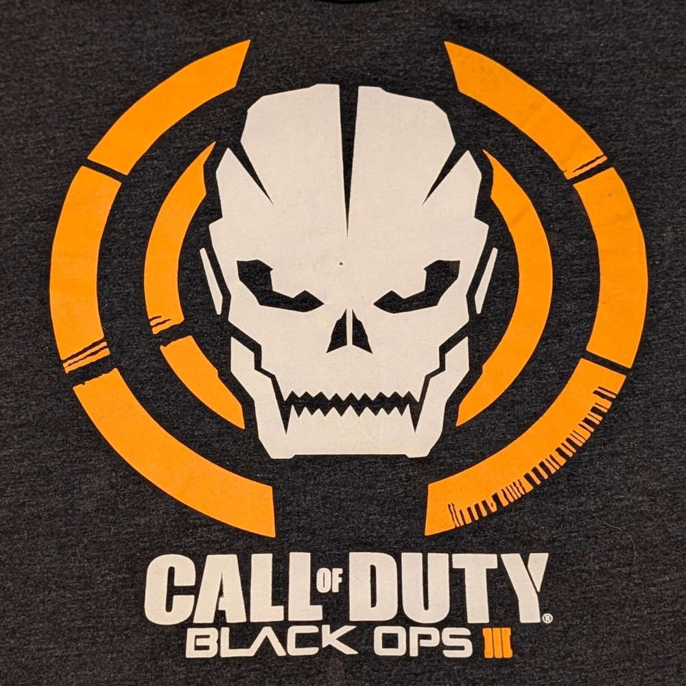 Call of Duty Black Ops III Mens 2XL Graphic Layered Long Sleeve T-Shirt Charcoal